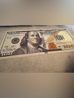 Novelty Bill Rug - Green, Tan, Black